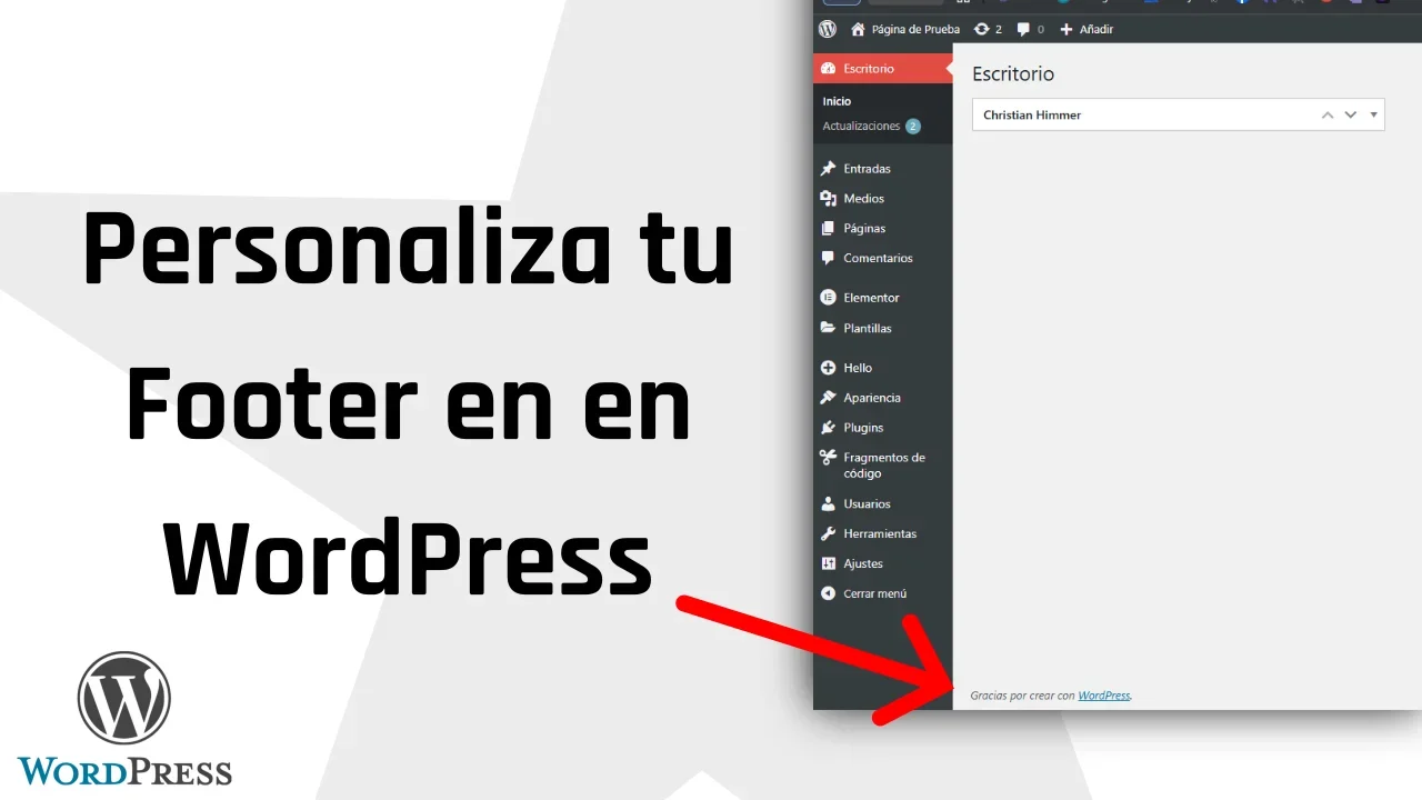 Aprende a personalizar el footer del panel de administración de WordPress. Reemplaza el mensaje predeterminado con tu propia marca o agradecimiento.