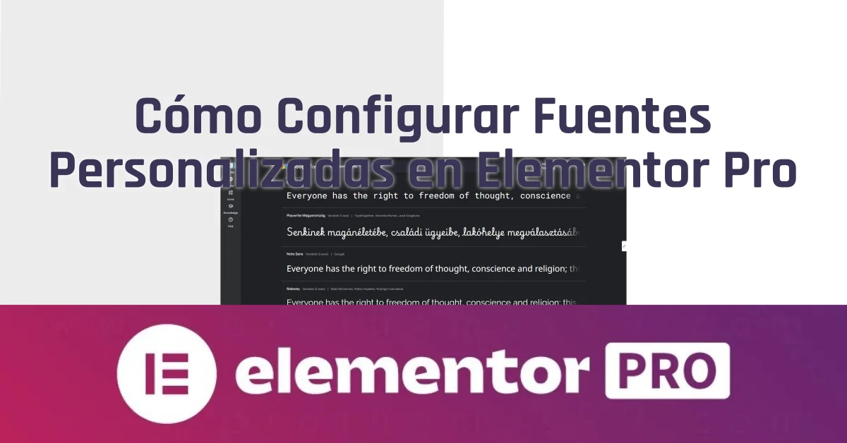 Christian Himmer | Como configurar Fuentes Personalizadas en Elementor Pro