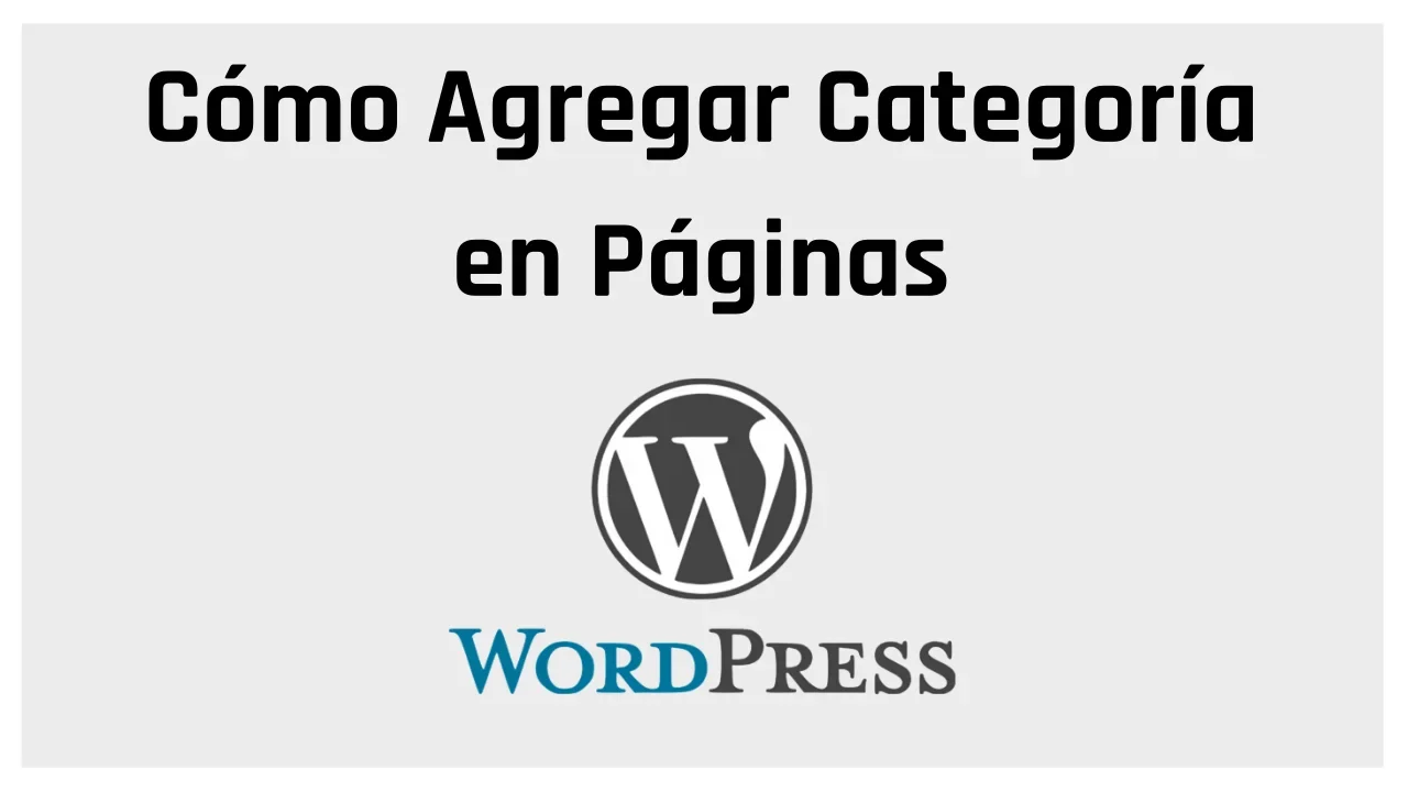Habilitar Categorías en Páginas de WordPress